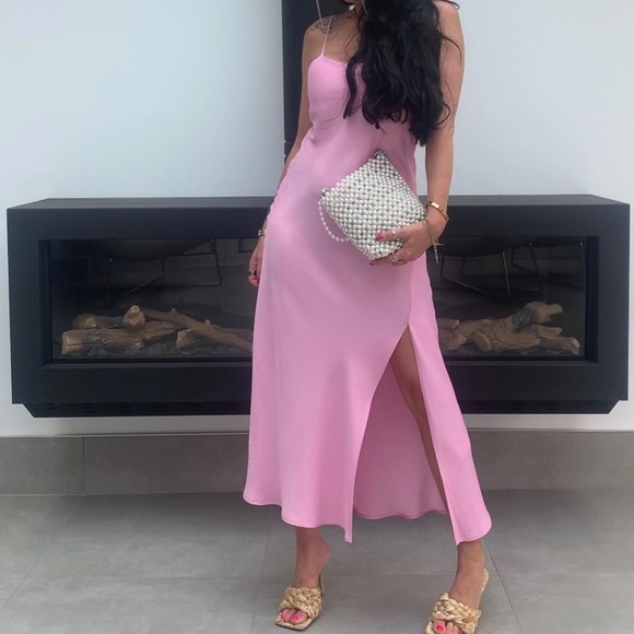 Zara blush satin slip dress - Picture 13 of 16